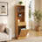 Tall Narrow Fluted Storage Cabinet with Hidden Trash Bin Compartment , Freestanding Cabinet, Fixed Open Shelves & Drawer, Anti‑Tip for Kitchen Home‑Office Living Room (Trash Can NOT Included)-135996354