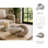 Modern Double Ring Marble Chain Decorative Object For Tabletop Decoration - Sculptural Knot Accent For Living Room Or Home Decor Styling - Beige & White-497998866
