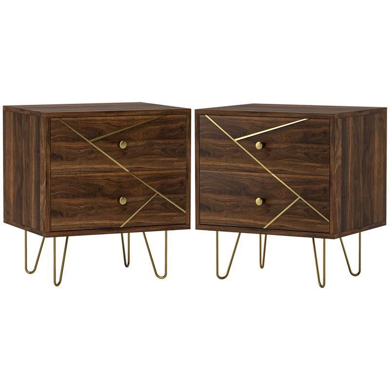 45cm W Steel Bedside Table