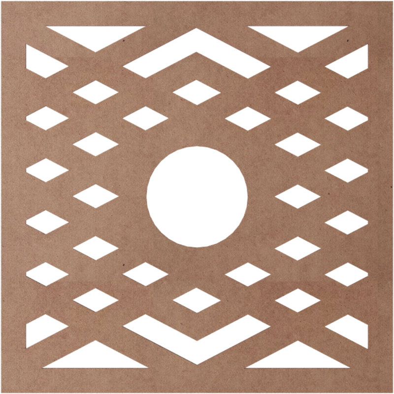 Médaillon de plafond à chevrons, Bois (qualité peinture), H 32 po x l 32 po x P 0,38 po