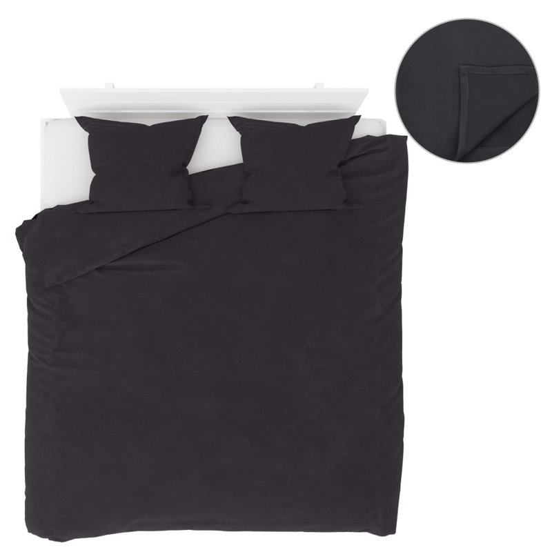 Wilkenson Solid Colour Duvet Cover Set with Pillowcases Included, Anthracite, 200 x 220 cm 2 Kissenbezug 60 x 70 cm