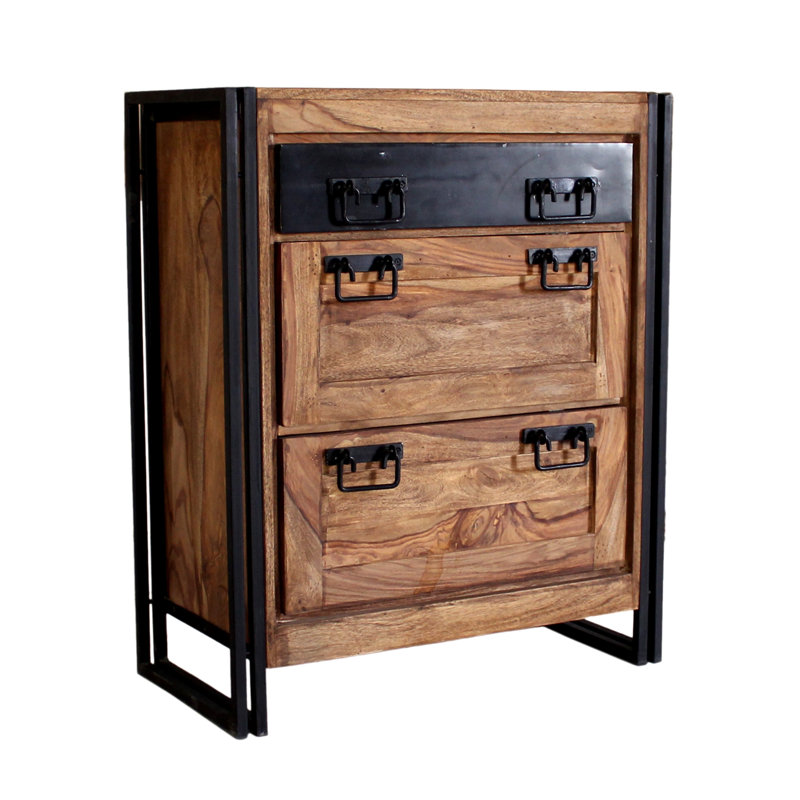 Lehoux 12 Pair Solid Wood Shoe Storage Cabinet