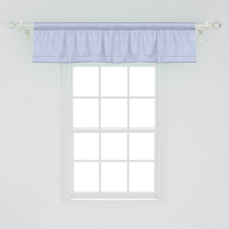 Cantonnière Ambesonne abstraite lot de 2 cercles modernes bicolores bleu pâle et blanc, L 42 po x L 12 po