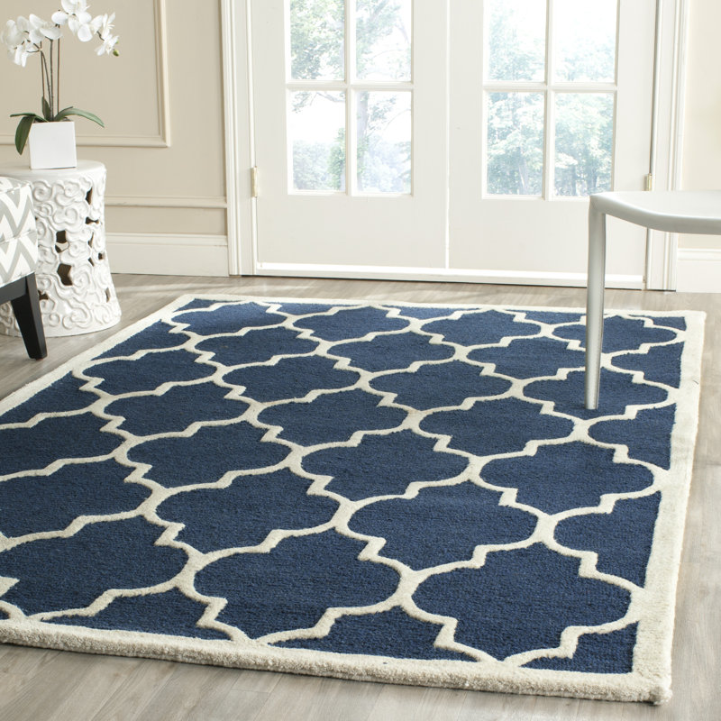 Cannen Hand Tufted Wool Geometric Rug, Rectangle 7'6" x 9'6"