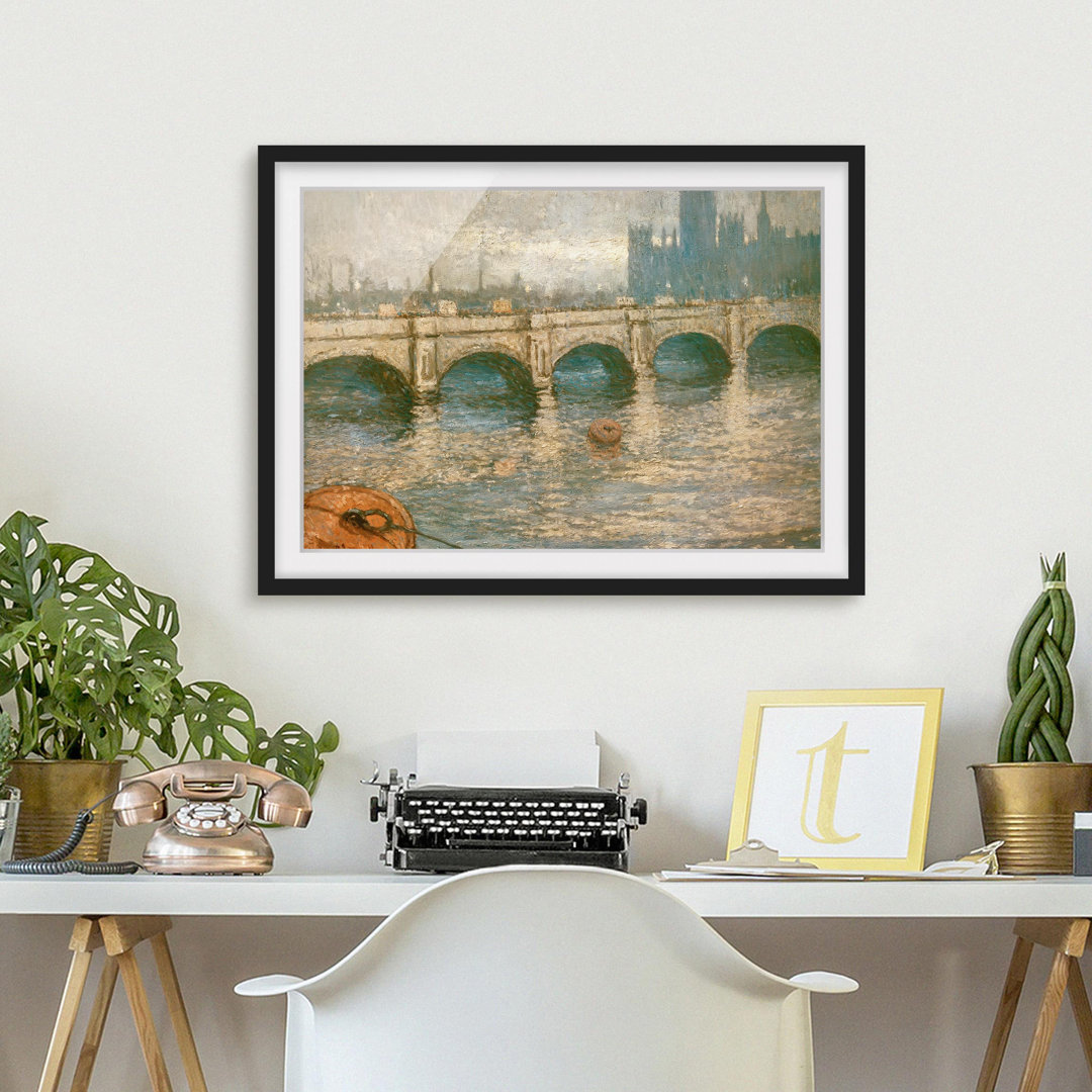 Gerahmtes Poster Waterloo Bridge von Claude Monet