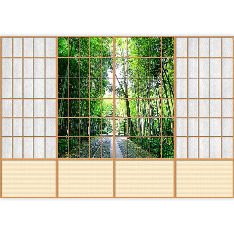Japanese Scenery Peel & Stick Floral Border, 100" L x 144" W