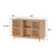 Meuble télé moderne en bois massif Mid-Century, 2 portes avec tablette centrale-739560209