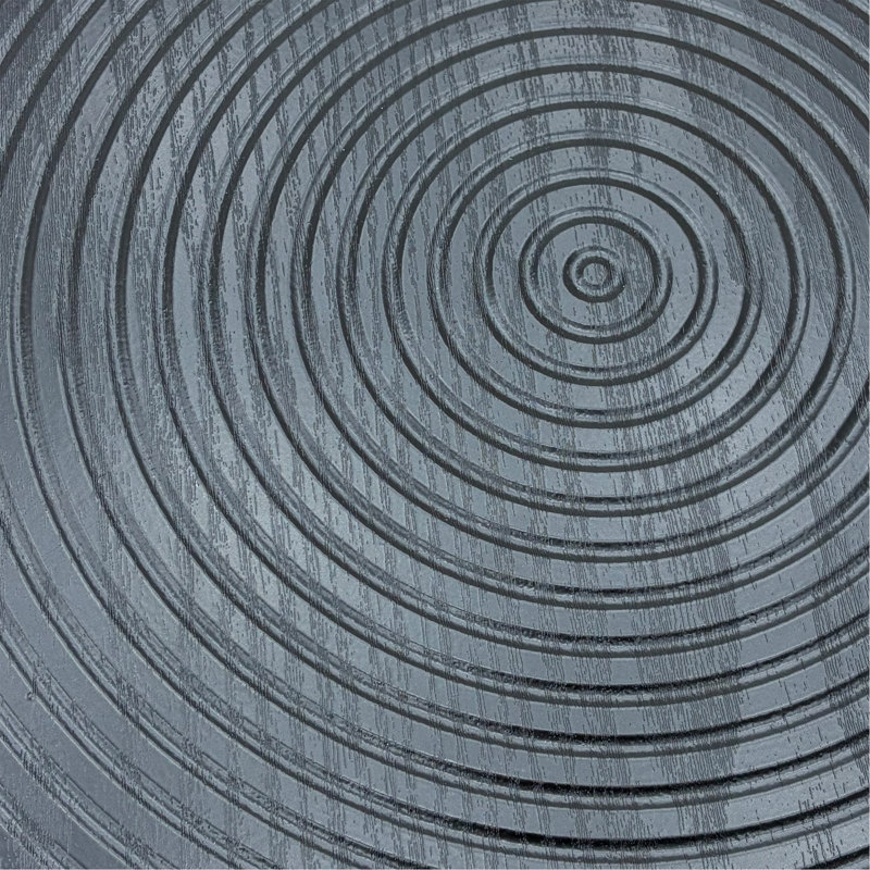 Ensemble de 2 petites tables d'appoint rondes à cercles concentriques en bois pour deux tables de chevet en métal à piédestal pour petits espaces (brun noyer et noir)