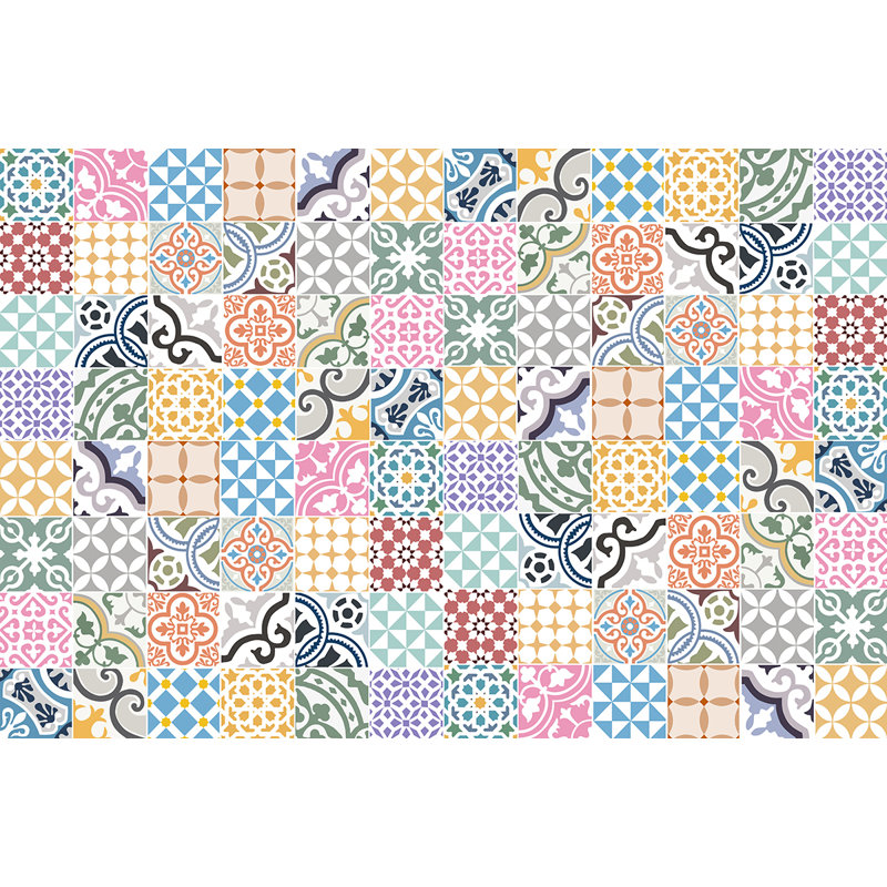Julia Vinyl Machine Printed Area Rug, Rectangle 4'4.4" x 6'6.7"