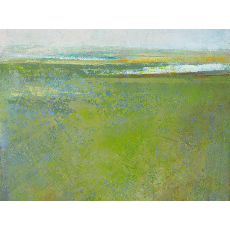 Peridot Pastures Print by Victoria Primicias, Black Framed Canvas, 25" H x 33" W