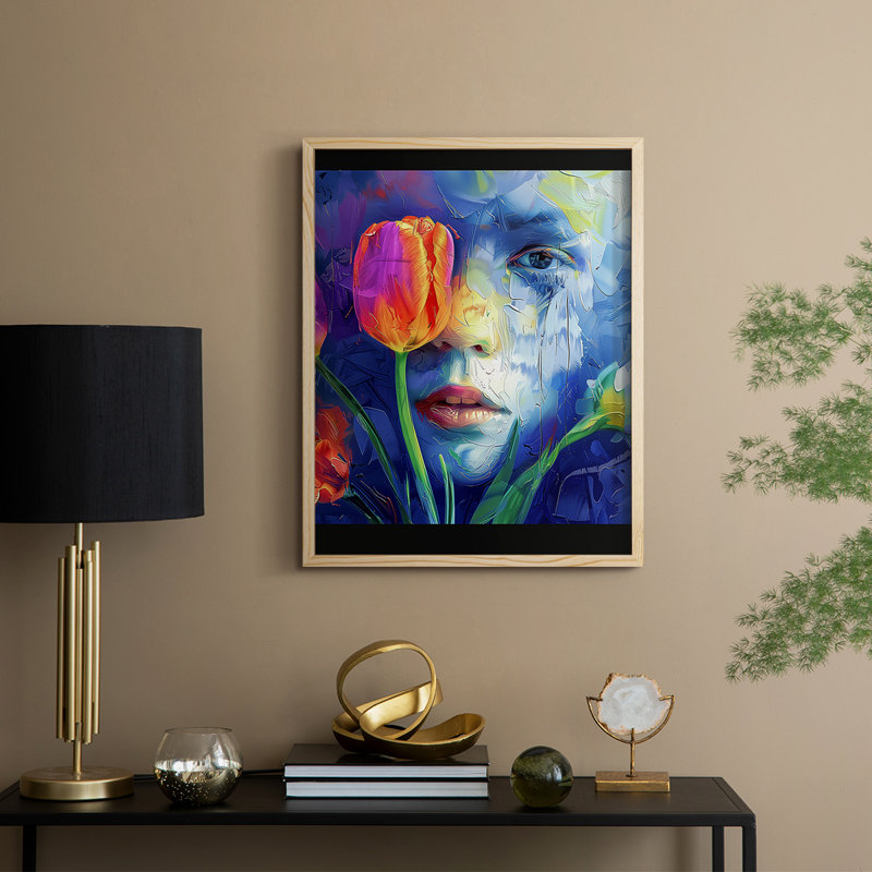 FLORAL Series DCCCXI Framed Print - Solid Wood, Natural, 11" H x 9" W