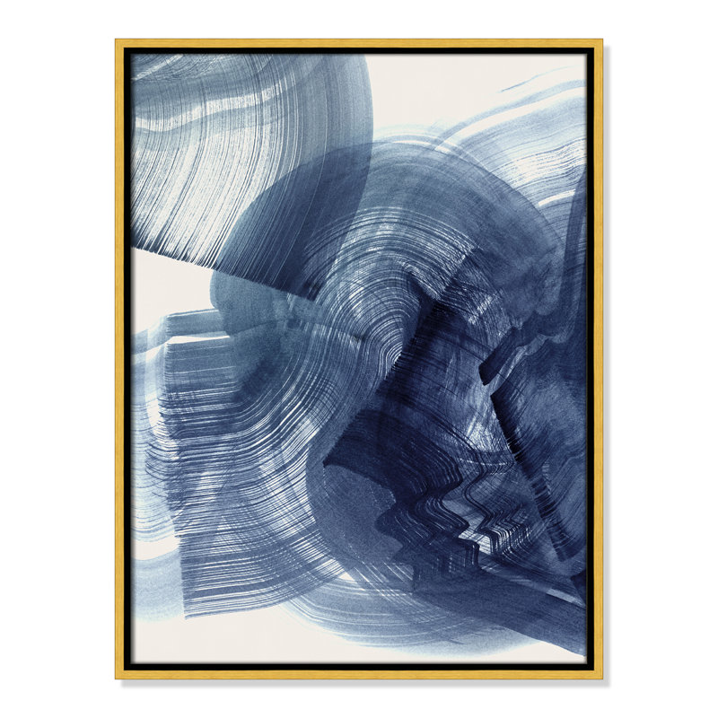 Indigo Crescendo I, impression par , Flotteur doré, H 25,5 po x l 19,5 po