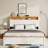 Wooden Bed with Charging Station Storage Headboard-607000855