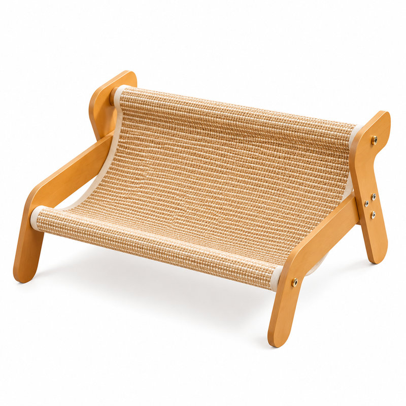 Méridienne à griffer Modern Sisal, cadre en bois avec surface tissée pour chats d'intérieur