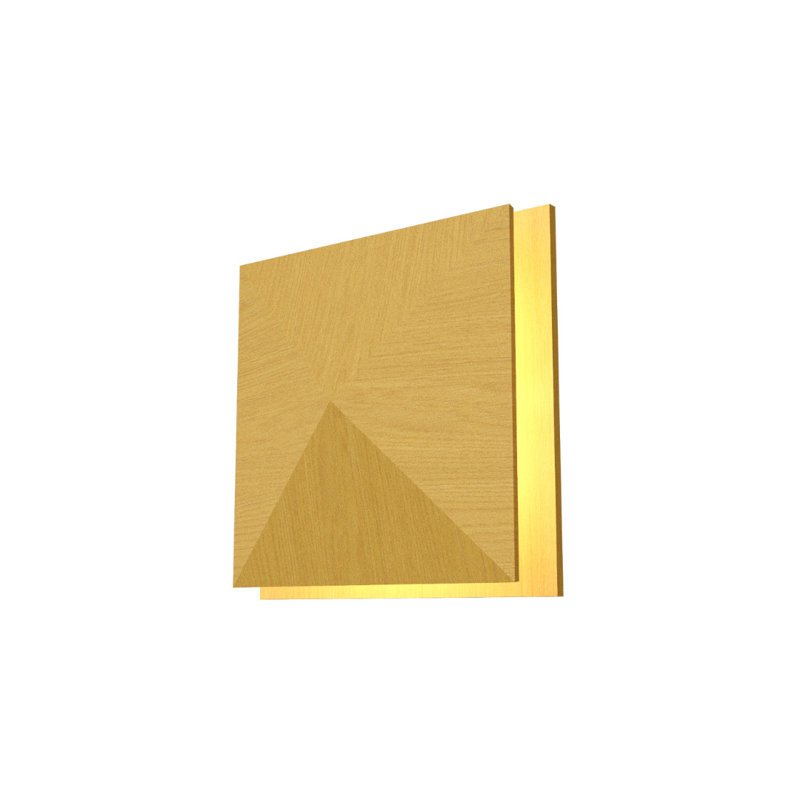 Facetada Manufactured Wood LED Flush Mounted Sconce, Organic Gold