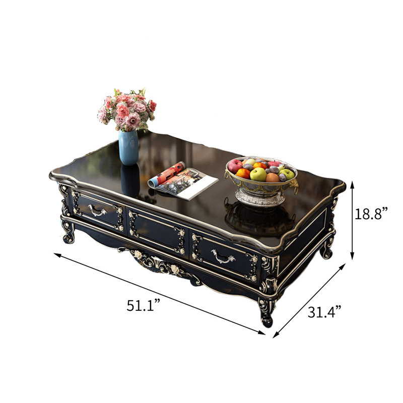 Solid Wood Top Coffee Table