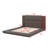 Floor Upholstered Platform Bed With Extended Wood Headboard & Bedside Shelf-1961818785