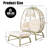 Spacious Patio Lounge Chairs, Steel Rattan Boho Egg Chair For Patio Home
