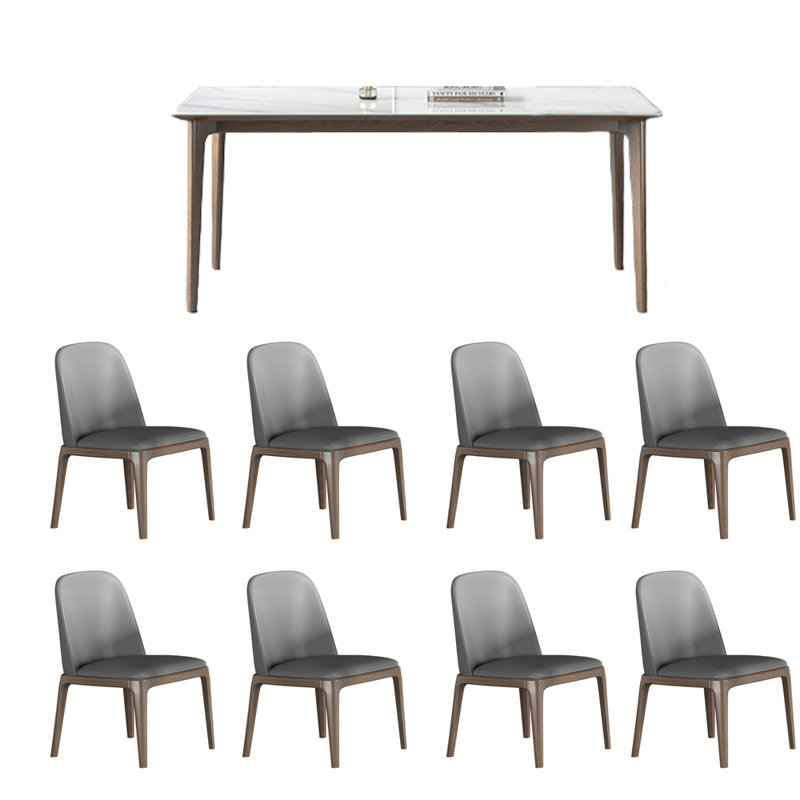 White Ash Sintered Table Chairs Set Chic