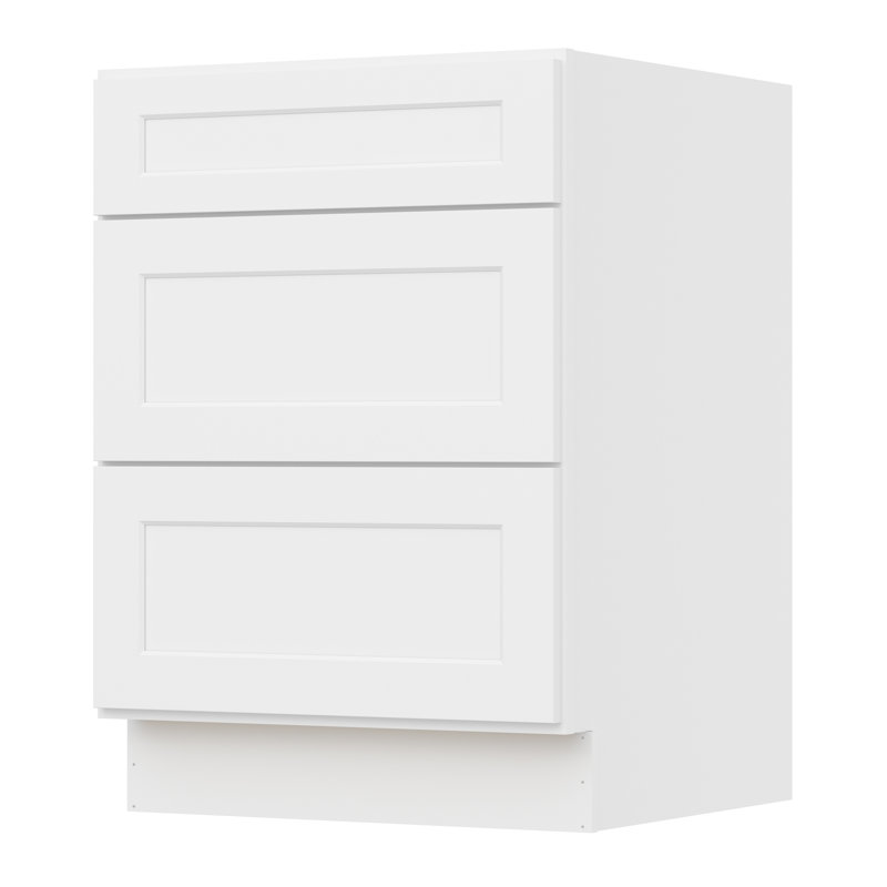 Armoire à 3 tiroirs l 24 po x H 34-1 / 2 po x P 24 po blanc Prêt à assembler (RTA)