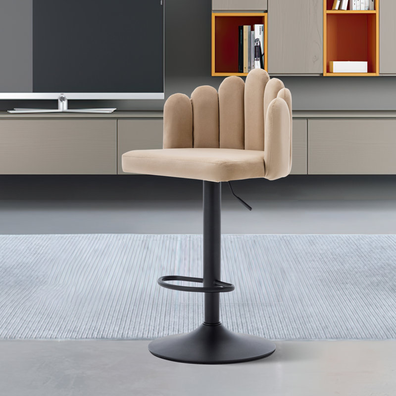 Karlshamn Swivel Upholstered Adjustable Height Counter Stool, Beige