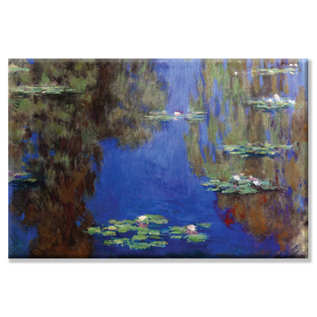 "monet-water lilies" par claude monet, reproduction d’art sur toile tendue, 20" x 30"