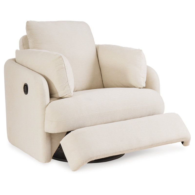 Gwenevere Upholstered Recliner, Beige Polyester