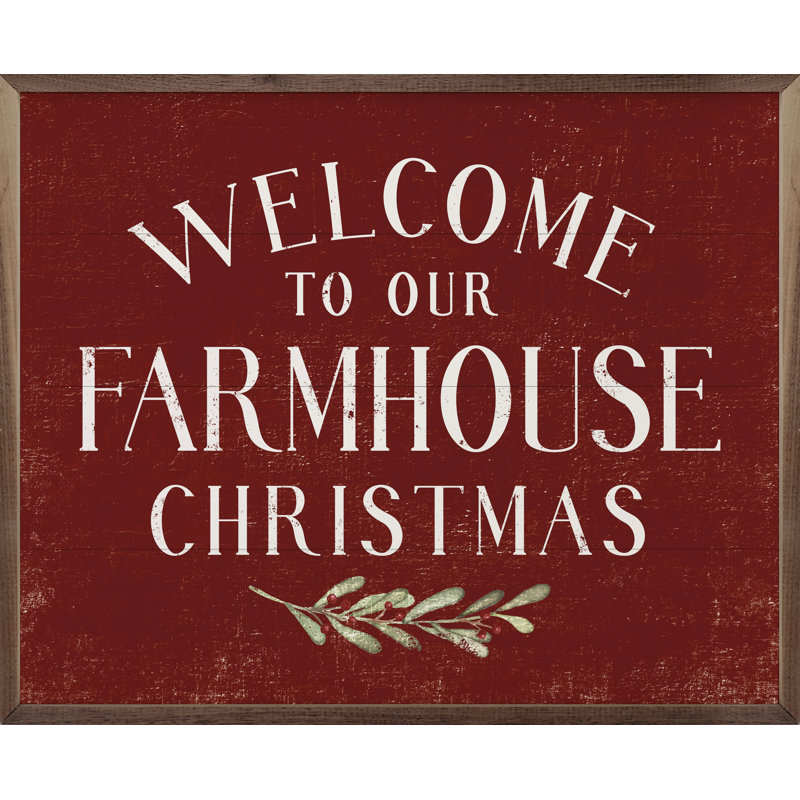 Welcome To Our Farmhouse Christmas Greenery - rouge, H 24 po x l 30 po x P 1 po, Rouge / blanc