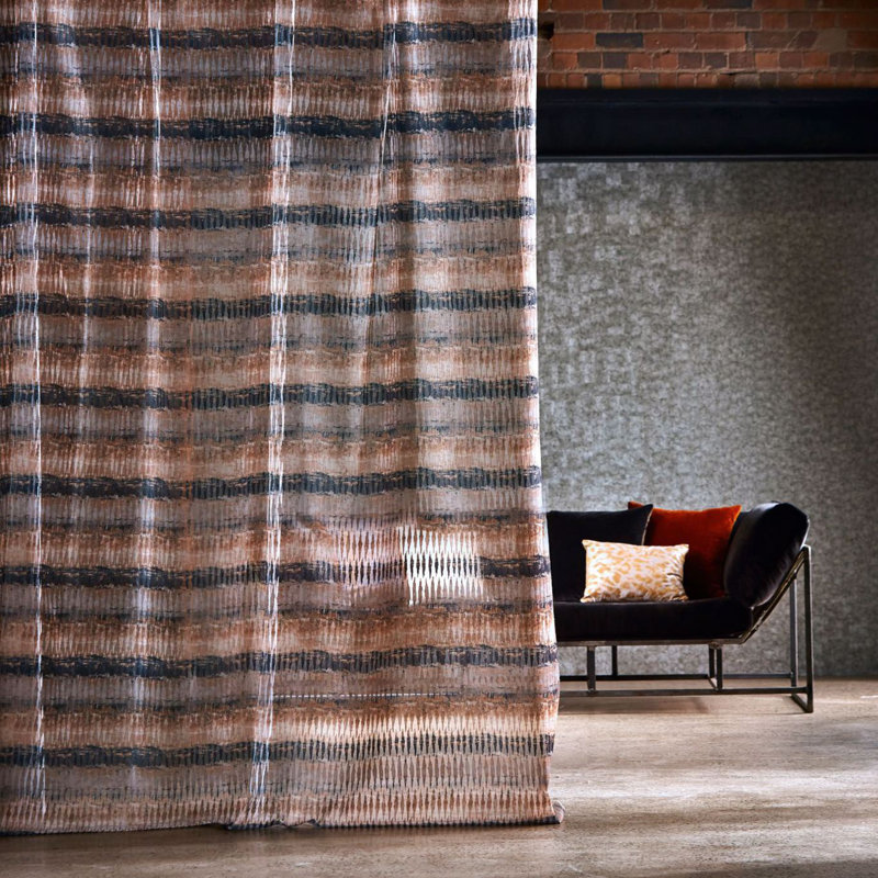 Kiyoshi Fabric, Copper/Charcoal