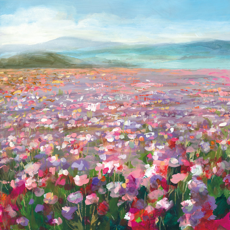 «Headland Wildflowers» par Danhui Nai - reproduction, H 12 po x l 12 po, Toile tendue
