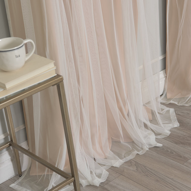 Rideau occultant en polyester Fortuna, Rose indie