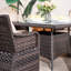 Ensemble repas pour terrasse en osier pour 4 personnes avec table carrée Algird