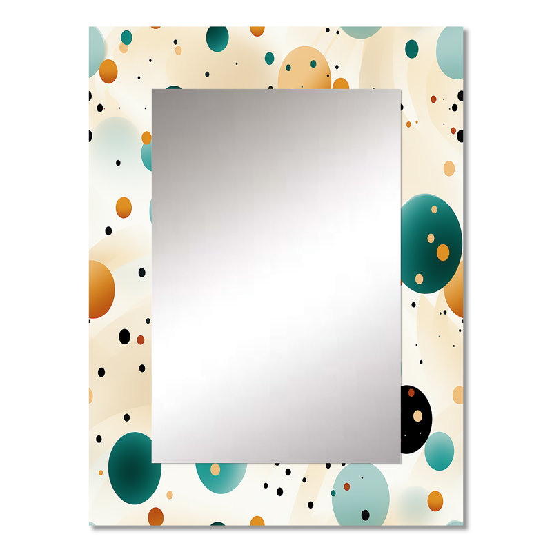 Motif à pois Adelisa Bohemian Flair - Miroir mural décoratif à pois, 32 po x 24 po