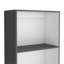 Bibliothèque de rangement grise et blanche à niveaux avec 4 tablettes - rangement spacieux, alliant modernité classique et style maison