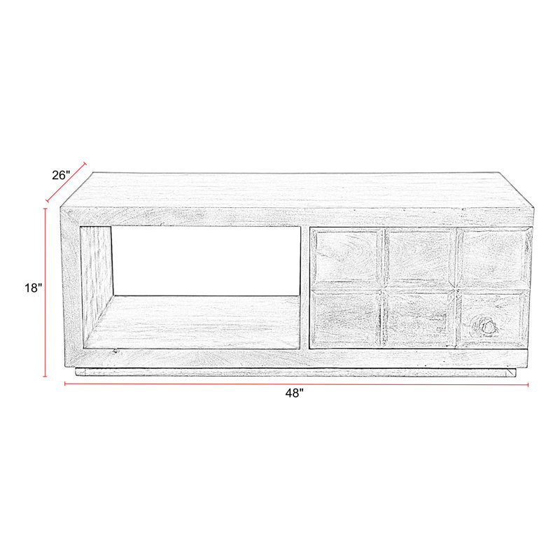 Table basse rectangulaire avec rangement