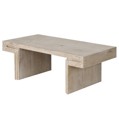 American Vintage Industrial Coffee Table, Premium Reclaimed Wood Texture Rectangular Design, Double-Tier Structure With Rustic Finish, Easy Assembly F
