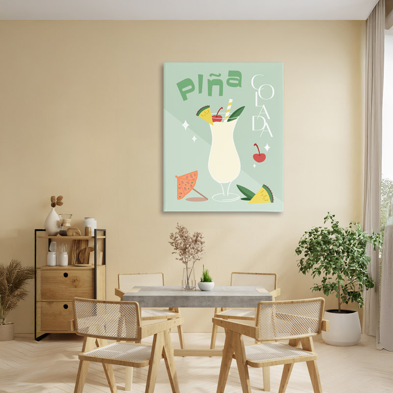 Toile minimaliste Pina Colada, design par ANNA QUACH, H 40 po x l 30 po