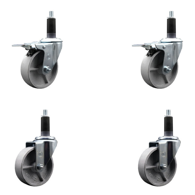 Jeu de roulettes semi-pivotantes extensibles, 4 po x 1-1 / 8 po