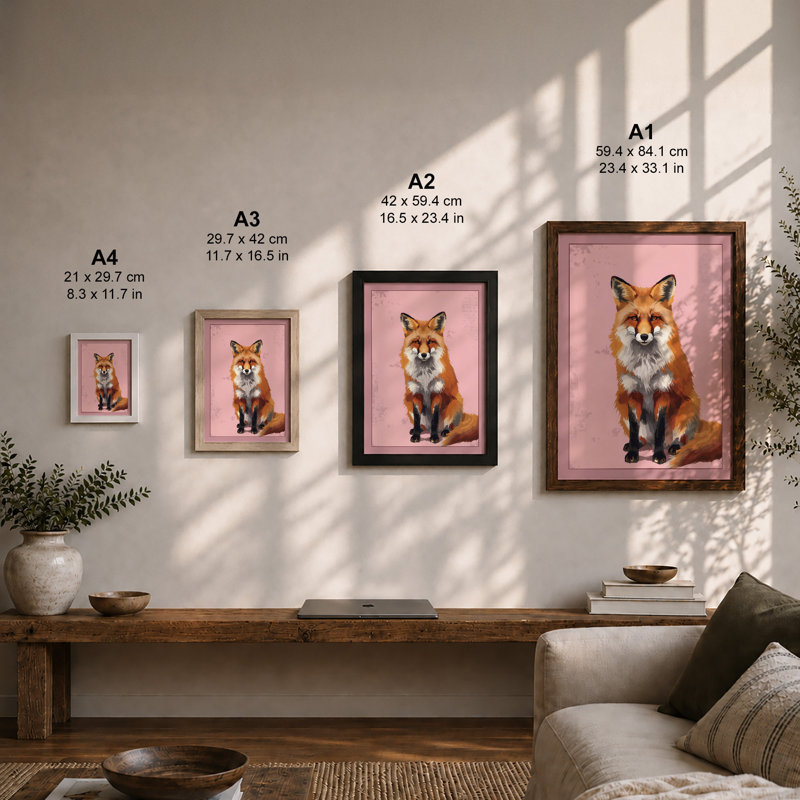 Fox Portrait Modern - Framed Print, A3 - 42.0 x 29.7 cm, Unframed