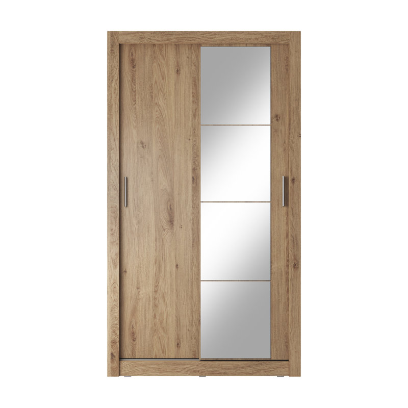 Tourville 2 Door Manufactured Wood Wardrobe, Oak, 215cm H x 120cm W x 60cm D