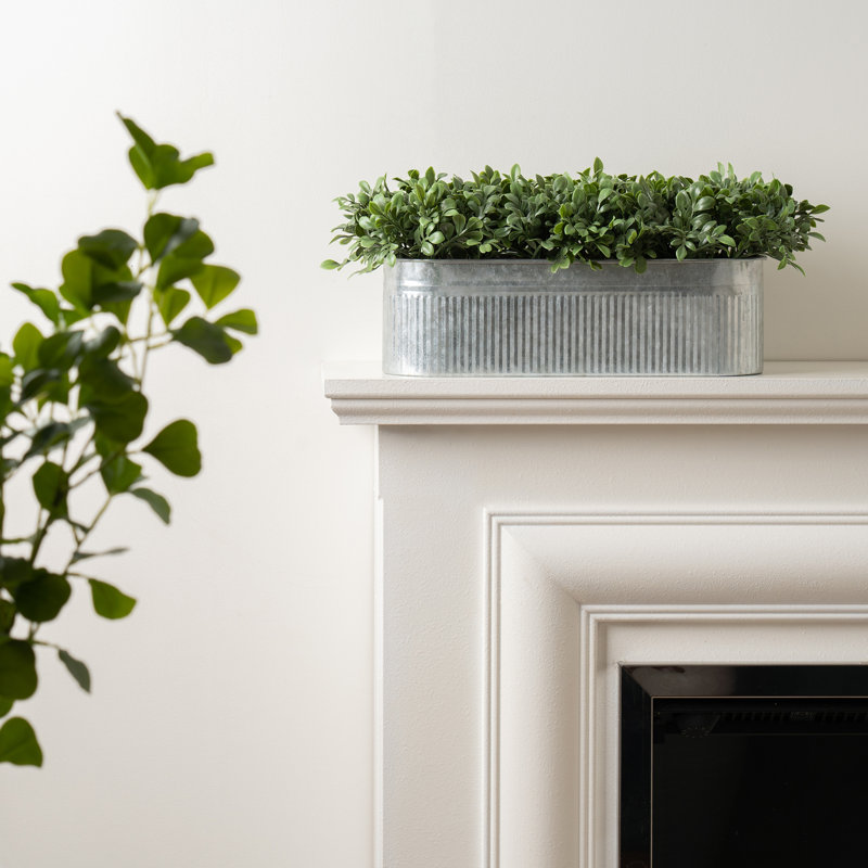 51cm Faux Boxwood Trough UV