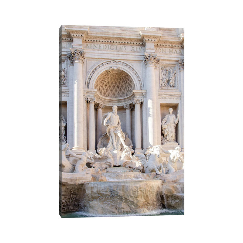 Trevi Fountain in Afternoon Light I by Laura DeNardo - 1 Piece Wrapped Canvas Wall Art, 30.48 cm H x 45.72 cm W