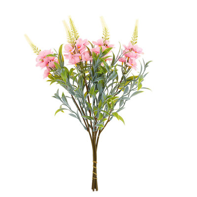 10 tiges de fleurs de cerisier artificielles, fausses fleurs avec verdure, fausses branches de fleurs pour la décoration intérieure, mariage et arrangements de vases