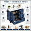 Meuble-lavabo de salle de bain avec lavabo, 4 tiroirs de rangement, tablettes de porte et tablette réglable-133416878