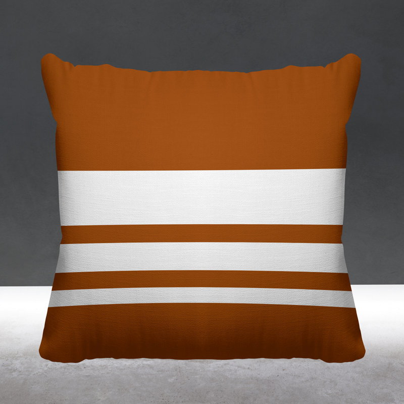Arundel Striped Outdoor Reversible Throw Pillow, Burnt Orange, 17H" x 17W"