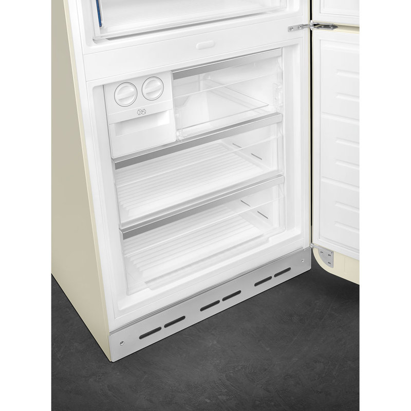 SMEG 27.8" Bottom Freezer 16.26 cu. ft. Energy Star Refrigerator, Left Handed, Cream
