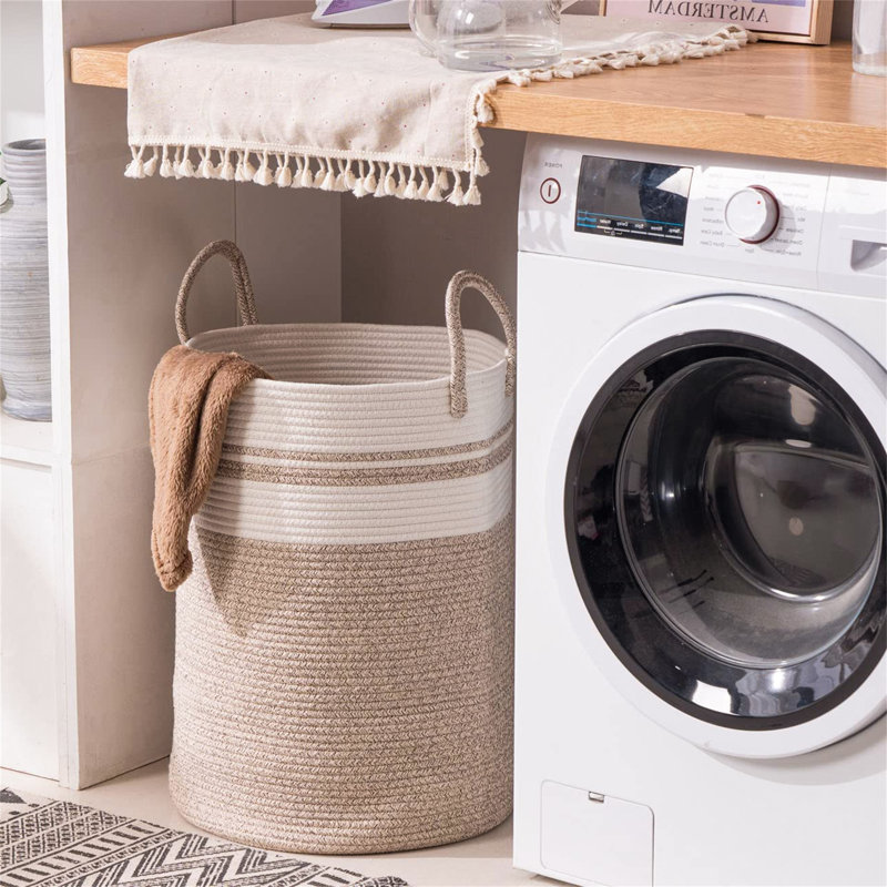 Fabric Laundry Basket with Handles, Brown