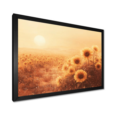 Doralice, campagne, mirage, tournesols sous le lever du soleil - tournesols, art mural