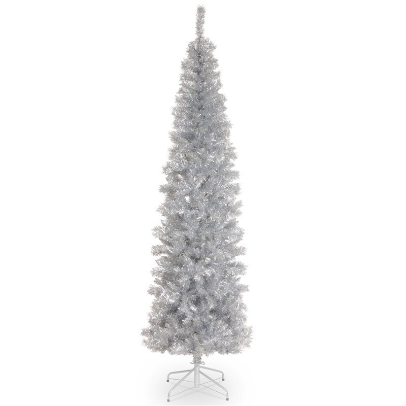 Silver Tinsel Tree, 6'