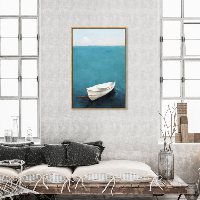 Côte perdue - Impression sur toile, Toile avec cadre flottant, H 46,5 po x l 31,5 po, Doré